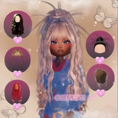 the doll has many different hair types