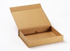 an open cardboard box on a white background