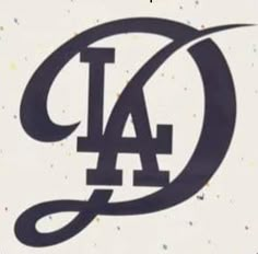 the los angeles dodgers logo is shown in black and white