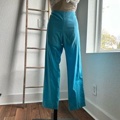 Awesome Pair Of Rl Black Label High Waist Vintage Sky Blue Air Silk/Cotton Blend Trouser Pants Sz: 10. Left Hip Side Zip. Waist Flat Across Measures 15”, Rise 11”, Inseam Is 30”. Blue Air, Ralph Lauren Black Label, Jumpsuit Trousers, Vintage Pants, Trouser Pants, Black Label, Side Zip, Sky Blue, Pant Jumpsuit