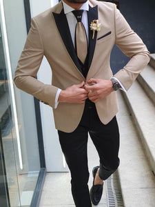 Groom Suits, Pants Gift, Beige Wedding, Wedding Suits Groom, Slim Fit Tuxedo, Stylish Suit, Bespoke Suit, Groomsmen Suits, Party Suits