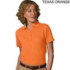 uniform polo shirts for women | ... Orange - Edwards Women's Short Sleeve Pique Polo Shirt # 5500-804 Casual Restaurants, Athletic Jacket