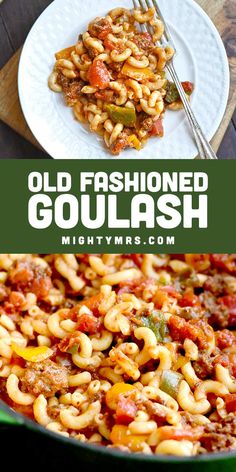 Old Fashioned Ground Beef Goulash Crockpot Goulash, Ground Beef Goulash, Hamburger Casseroles, Johnny Marzetti, Easy Goulash, Hamburger Meals, Casserole Ideas, Old Fashioned Goulash, Meat Entrees