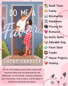 ✨ Happy Pub Day to Do Me a Favor by Cathy Yardley! ✨ I have loved every single romance I’ve read by Cathy Yardley and Do Me a Favor is no different! It balances swoon worthy romance with emotional healing while also being humorous and lighthearted. It’s full of family, small town community, goofy animal chaos, swoony romance, and the beauty of starting over and chasing your dreams. 🏡 Small Town 🫶 Family 📖 Ghostwriter 🛠️ Handyman 🧳 Moving On 💖 Romance 🐐 Goofy Goats 🐶 Adorable Dog 🧼 Fresh St... The Do Over, Romance Books Worth Reading, Romance Series Books, Romance Books Quotes, Book Instagram, The Book Club, Fantasy Books To Read, Book Nerd Problems