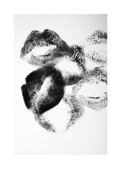 black and white photograph of two lips