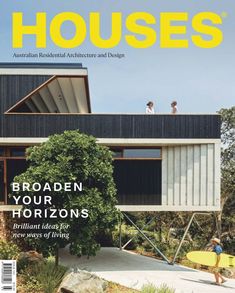 a magazine cover with people standing on the roof