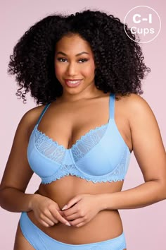 Blue lace full coverage underwire bra Minimalist Fashion Winter, Leaves Design, New Bra, Summer Tank Tops, Womens Bras