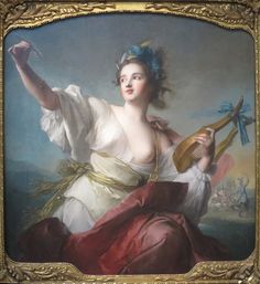 a painting of a woman holding a musical instrument