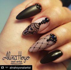 @nataliiaverteletska Birthday Nail, Nails Matte, Lace Nails, Matte Nails Design, Her Nails, Black Nail Designs, Super Nails, Ideas Nails, Trendy Nail Design