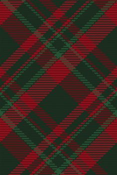 a red and green plaid pattern with black background