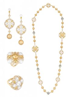 Chanel-San-Marco Set Katerina Perez, Chanel Pearl, Pearl Jewels, Pearl And Diamond Necklace, Gold Necklace Indian Bridal Jewelry, High Jewellery, Diamond Jewelry Designs