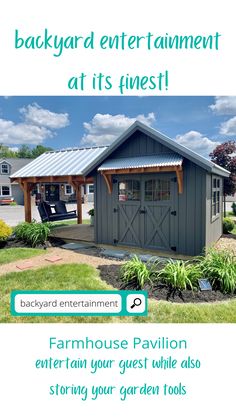 the backyard entertainment area at its finest is featured in this postcard from backyard entertainment