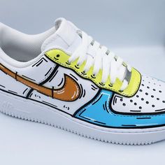 Cartoon airforce 1, custom sneakers, - Shoes are included in the displayed price - New, authentic Nike Airforce 1 sneakers sent in their original box - 100% handmade work - Quality paint, resistant customs, waterproof and washable for everyday wear - Shipments as quickly as possible - A modification? Note it when validating your order. For more information, questions, requests; Do not hesitate to contact me. Email: customlyon@gmail.com Instagram: @customlyon More models on www.customlyon.com Goo Classic Nike Shoes, Winter Sneakers Outfit, Sneakers Outfit Casual, Nike Air Force 1 Custom, Nike Shoes Air Force, Nike Air Force One, Nike Airforce 1, Custom Nike Shoes, Sneakers Fashion Outfits