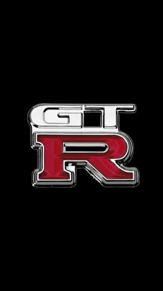 the letter r is shown in red and white on a black background with silver letters