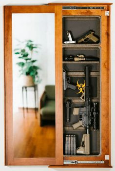 tactical covers hidden gun safe Basement Bars, Concealment Furniture, Secret Passage, Kitchen Extensions, Tactical Wall, Hidden Doors, Basement Finishing, Sliding Mirror, Bookcase Door