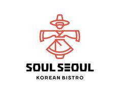 the logo for soul soul korean bistro, which has been designed to look like an airplane