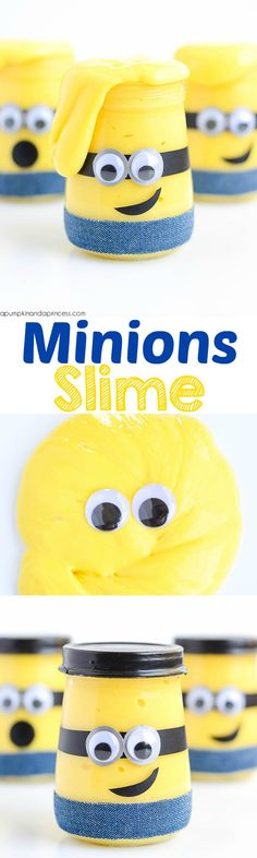 the minionss slime is made out of plastic cups