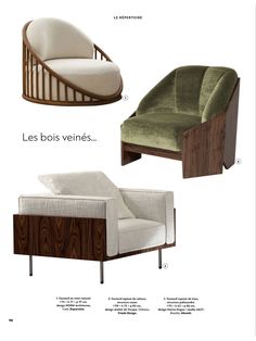 an image of furniture in different styles and colors, including the armrests and foot rest