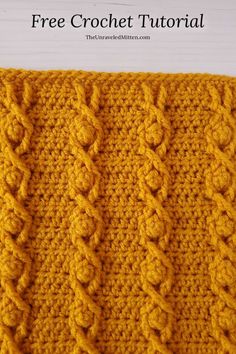 the crochet pattern is shown in yellow