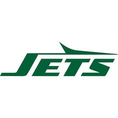 the jets logo is shown in green and white, with an airplane flying above it