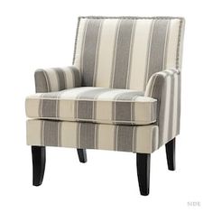 14 Karat Home Contemporary Gray Plaid Accent Arm Chair with Linen Fabric and Wood Frame in the Chairs department at Lowes.com Chair Silhouette, Foam Frame, Upholstery Armchair, Grey Armchair