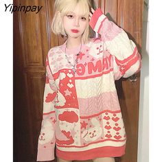 Shipping: Worldwide Express Shipping AvailableDelivery time: 🚚7-15Days Fast ShippingReturns: Fast refund,💯100% Money Back Guarantee.Brand Name: YCOAClothing Length: RegularMaterial: CottonMaterial: AcrylicDecoration: NONECollar: O-NeckElasticity: Slight StrechSleeve Style: RegularStyle: CasualPattern Type: PrintFit Type: LOOSEOrigin: Mainland ChinaCN: GuangdongSeason: Autumn/WinterSleeve Length(cm): FullThickness: STANDARDPlace Of Origin: China (Mainland)Material Composition: AcrylicPattern: L Korean Fashion Kawaii, Fashion Kawaii, Winter Jumpers, Oversize Pullover, Sweater Oversize, Y2k Clothes, Oversized Pullover, Sleeves Top, Women's Sweater