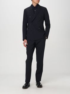 Suit EMPORIO ARMANI Men color Navy Armani Suits For Men Wedding, Armani Suits For Men, Armani Mascara, Marine Costume, Armani Tuxedo, Black Armani Suit, Official Wear, Armani Suit, Emporio Armani Watches Men