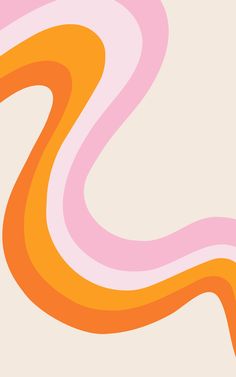 an orange and pink swirl pattern on a beige background