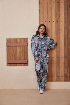 A perfect resort look for your next vacay. Our florence co-ord set is made in pure cotton fabric and digitally printed in our very new abstract blue print. The perfect outfit that will keep you comfortable yet stylish all day long. COLOUR : Ink Print FABRIC : Printed Relaxed Sets For Vacation, Printed Relaxed Fit Vacation Sets, Printed Relax Fit Sets For Vacation, Printed Relaxed Fit Sets For Vacation, Blue Long Pants Sets For Summer, Blue Printed Beach Pants, Printed Beachwear Loungewear Set, Printed Beachwear Set For Loungewear, Beach Pants With Printed Blue Design