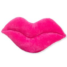 a bright pink lip pillow on a white background with the shape of a lipset