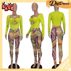 Sexy Crop Top+mesh Printed Pants 2 Piece Sets Summer Green Mesh Bottoms, Green Mesh Bottoms For Summer, Casual Green Bottoms For Club, Trendy Stretch Club Sets, Green Stretch Leggings For Night Out, Stretch Green Leggings For Night Out, Casual Club Pants For Spring, Casual Pants For Club And Spring Season, Mesh Pants Outfit