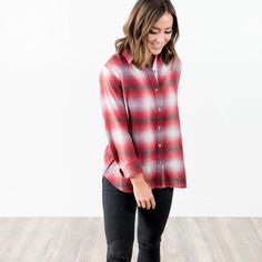 Kendra Plaid Button Up Fall Weddings