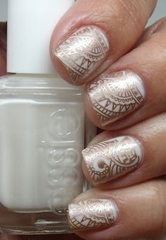 Nails Nagel Stamping, Lace Nail Art, Henna Nails, Boho Nails, Lace Nails, Wedding Nails Design, Latest Nail Art