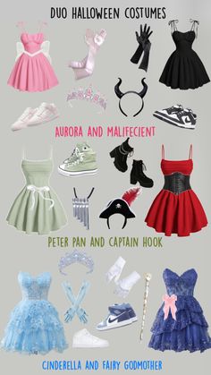 an image of different types of costumes for children to wear on halloween or any other occasion