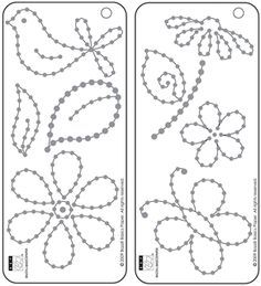 two tags with the same pattern as shown in this image, one has a flower on it