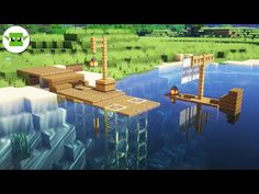 Japanese Fishing Dock Minecraft, Fishing Dock Ideas, Minecraft Boat Dock Ideas, Minecraft Building Ideas Fishing Dock, Minecraft Fishing Dock Easy, Dock Minecraft Ideas, Minecraft Fishing Deck, Minecraft Boat Dock, Minecraft Dock Design