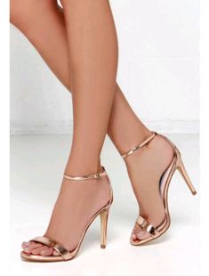 Hoco Shoes, Homecoming Heels, Gold Strap Heels, Homecoming Shoes, Rose Gold Heels