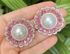 Pearl Tops, 14kt Gold Jewelry, Pink Diamond Earrings, Ear Tops, Cartier Earrings, Beautiful Beaded Jewelry, Designers Jewelry Collection, Diamond Pendants Designs