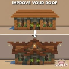 an image of a house that is made out of wood and has the words improve your roof