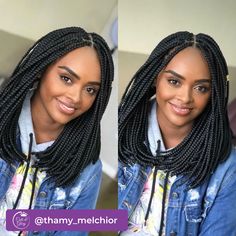 40 Stylishly Short Braids Hairstyles You'll Fall In Love With in 2024 - Coils and Glory Crotchet Box Braids, Shoulder Length Box Braids, Expression Braiding Hair, Weave Hairstyles Braided, Medium Box Braids, Box Braids Hairstyles For Black Women, Short Braids, Cool Braid Hairstyles