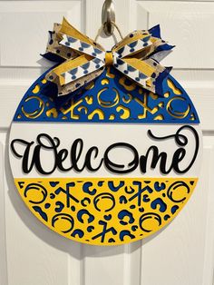 Blues Door Sign, Hockey Door Sign, Hockey Decor,  Hockey Door hanger, Blues Door Sign, Blues Porch Decor, Hockey Porch Decor Welcome Door Sign, Hockey Decor, Bow Fabric, Welcome Door Signs, Hockey Season, Welcome Door, Door Hanging, The Blues, Door Sign