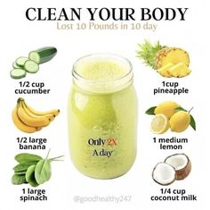 a jar filled with cucumber, lemons and other ingredients to clean your body