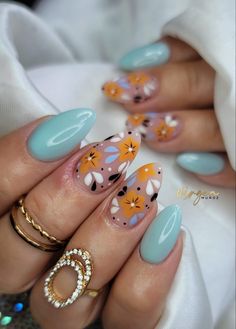 Her Nails, Cute Gel Nails, Get Nails, Short Acrylic Nails Designs, Floral Nails, Fancy Nails, Short Acrylic Nails, Best Acrylic Nails, Cute Acrylic Nails