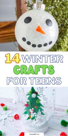 If your teens prefer to stay indoors during the holidays, then here are 14 fun and festive DIY winter crafts for the whole family to enjoy! #diychristmas #christmascrafts Winter Crafts For Teens, Diy Winter Crafts, Winter Science Experiments, Easy Winter Crafts, Winter Diy Crafts, Snowman Crafts Diy, Diy Winter, Diy Snowman, Festival Diy