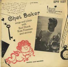 an old sheet music cover with the words, ghost baker sings and plays with bud shank russell and strings