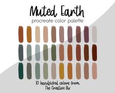 an image of the swated earth pancrete color palette with different shades and colors