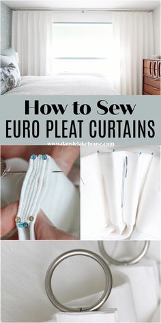 how to sew euro plat curtains with instructions and pictures on the bottom right hand corner