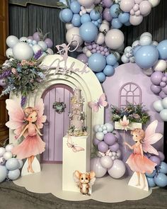 Enchanted Forest Theme Party, Fairy Theme Birthday Party, Balloon Birthday Themes, Forest Theme Party, Flower Birthday Party, Fairy Garden Birthday Party, Balloons Decorations, Fairy Garden Party, Garden Party Birthday