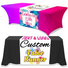 the table runner has been designed to look like it is being used for an event