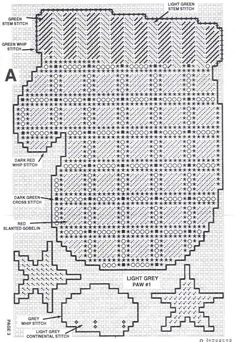 the cross stitch pattern is shown in black and white, as well as several other patterns